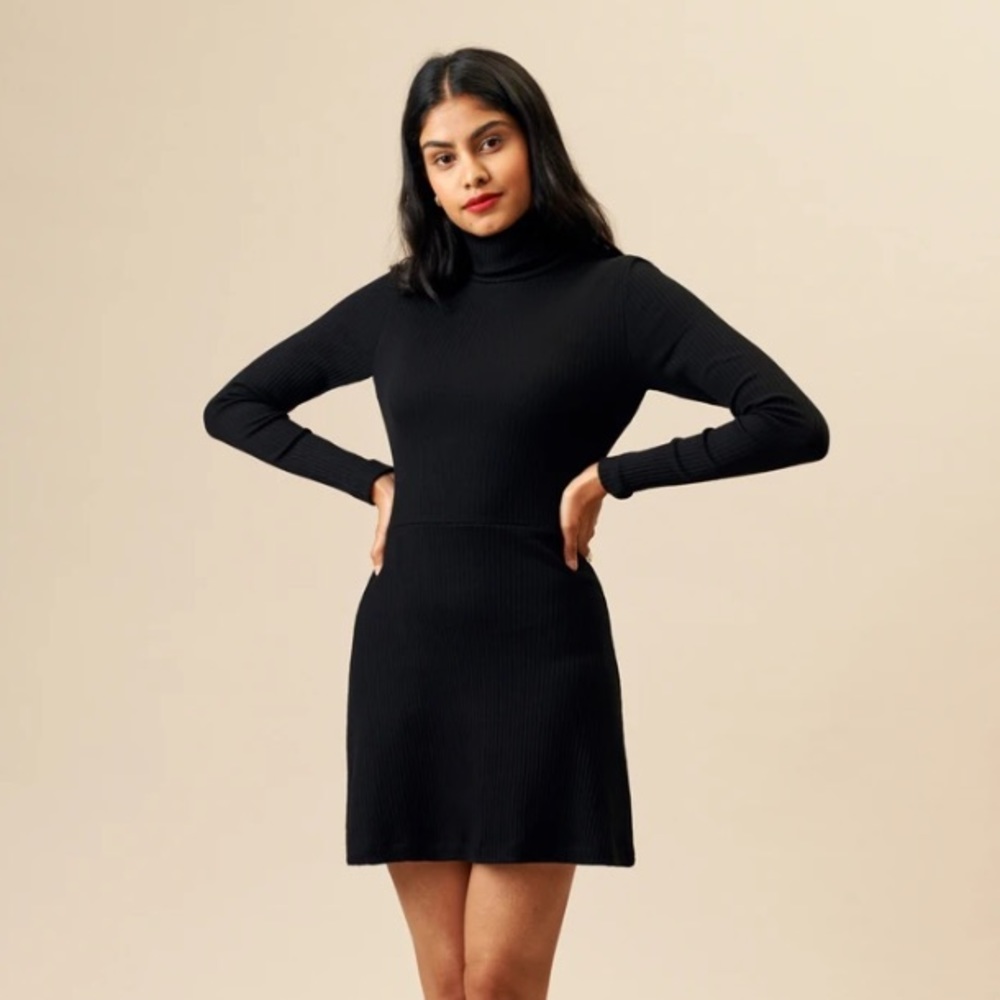 KOTN TurtleNeck Mini Dress Ribbed